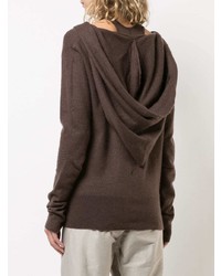 Коричневый свободный свитер от Rick Owens
