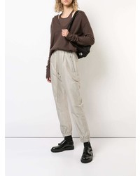 Коричневый свободный свитер от Rick Owens