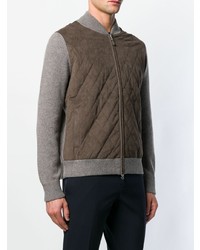 Мужской коричневый стеганый бомбер от Barba
