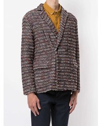 Мужской коричневый твидовый двубортный пиджак от Coohem