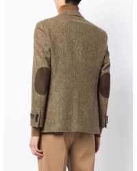 Мужской коричневый твидовый пиджак с узором "в ёлочку" от Man On The Boon.