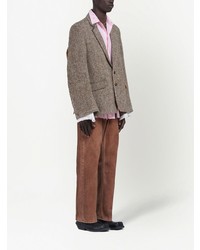 Мужской коричневый твидовый пиджак от Marni