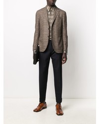 Мужской коричневый твидовый пиджак от Lardini
