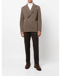 Мужской коричневый хлопковый двубортный пиджак от Barena