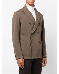 Мужской коричневый хлопковый двубортный пиджак от Barena