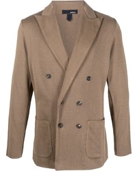 Мужской коричневый хлопковый двубортный пиджак от Lardini
