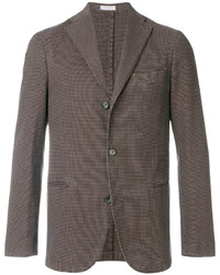 Мужской коричневый хлопковый пиджак с узором "гусиные лапки" от Boglioli