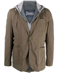 Мужской коричневый хлопковый пиджак от Herno