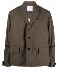 Мужской коричневый хлопковый пиджак от Sacai
