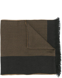Мужской коричневый шарф в горизонтальную полоску от Versace
