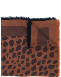 Женский коричневый шарф с принтом от Paul Smith