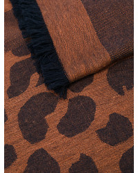 Женский коричневый шарф с принтом от Paul Smith
