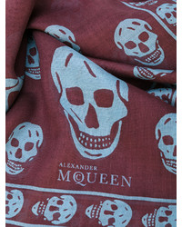 Женский коричневый шарф от Alexander McQueen