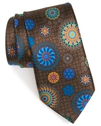 Коричневый шелковый галстук