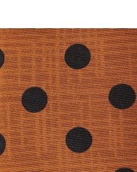 Мужской коричневый шелковый галстук в горошек от Piombo