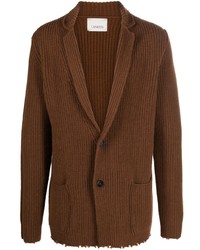 Мужской коричневый шерстяной вязаный пиджак от Laneus