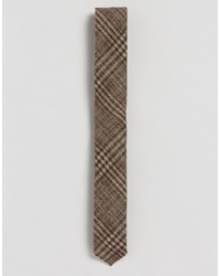 Мужской коричневый шерстяной галстук в клетку от Asos