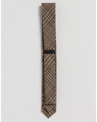 Мужской коричневый шерстяной галстук в клетку от Asos