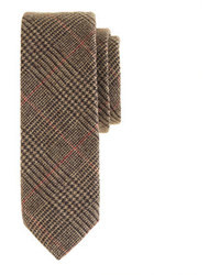 Коричневый шерстяной галстук в шотландскую клетку