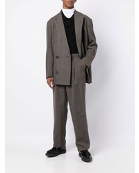 Мужской коричневый шерстяной двубортный пиджак в клетку от Kolor