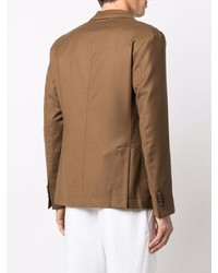 Мужской коричневый шерстяной двубортный пиджак от Manuel Ritz