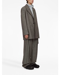 Мужской коричневый шерстяной пиджак в клетку от Jil Sander