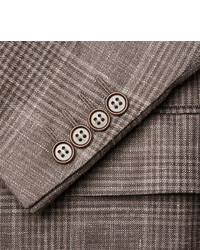 Мужской коричневый шерстяной пиджак в шотландскую клетку от Canali