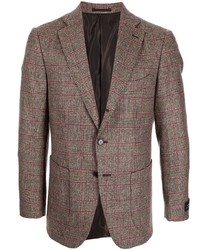 Мужской коричневый шерстяной пиджак в шотландскую клетку от Man On The Boon.
