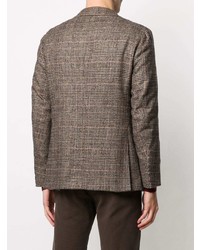 Мужской коричневый шерстяной пиджак в шотландскую клетку от Caruso