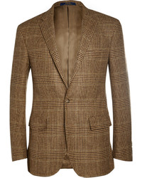 Мужской коричневый шерстяной пиджак в шотландскую клетку от Polo Ralph Lauren