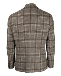 Мужской коричневый шерстяной пиджак в шотландскую клетку от Corneliani