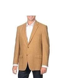 Коричневый шерстяной пиджак с узором "в ёлочку"