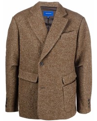 Мужской коричневый шерстяной пиджак с узором "в ёлочку" от Ader Error