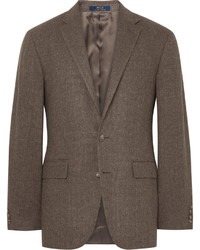 Мужской коричневый шерстяной пиджак с узором "в ёлочку" от Polo Ralph Lauren