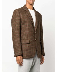 Мужской коричневый шерстяной пиджак с узором "гусиные лапки" от Palmes