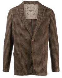 Мужской коричневый шерстяной пиджак с узором "гусиные лапки" от Circolo 1901