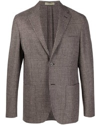 Мужской коричневый шерстяной пиджак с узором "гусиные лапки" от Corneliani