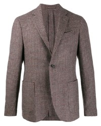 Мужской коричневый шерстяной пиджак с узором "гусиные лапки" от Dell'oglio
