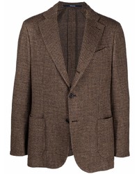 Мужской коричневый шерстяной пиджак с узором "гусиные лапки" от Drumohr