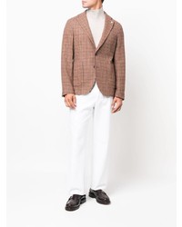 Мужской коричневый шерстяной пиджак с узором "гусиные лапки" от Manuel Ritz