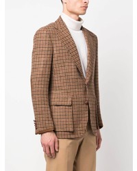 Мужской коричневый шерстяной пиджак с узором "гусиные лапки" от Polo Ralph Lauren