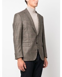Мужской коричневый шерстяной пиджак с узором "гусиные лапки" от Canali