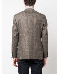 Мужской коричневый шерстяной пиджак с узором "гусиные лапки" от Canali