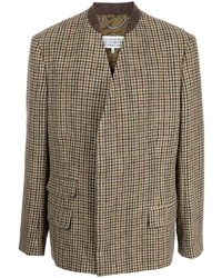 Мужской коричневый шерстяной пиджак с узором "гусиные лапки" от Maison Margiela