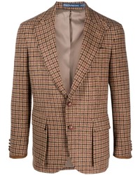 Мужской коричневый шерстяной пиджак с узором "гусиные лапки" от Polo Ralph Lauren