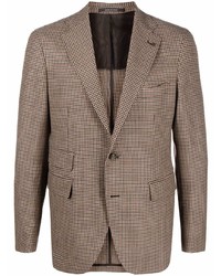 Мужской коричневый шерстяной пиджак с узором "гусиные лапки" от Tagliatore