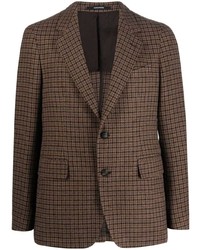 Мужской коричневый шерстяной пиджак с узором "гусиные лапки" от Tagliatore