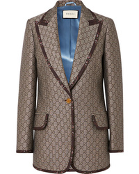 Женский коричневый шерстяной пиджак от Gucci
