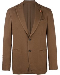 Мужской коричневый шерстяной пиджак от Lardini