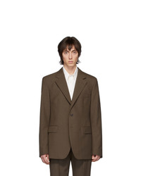 Мужской коричневый шерстяной пиджак от Lemaire